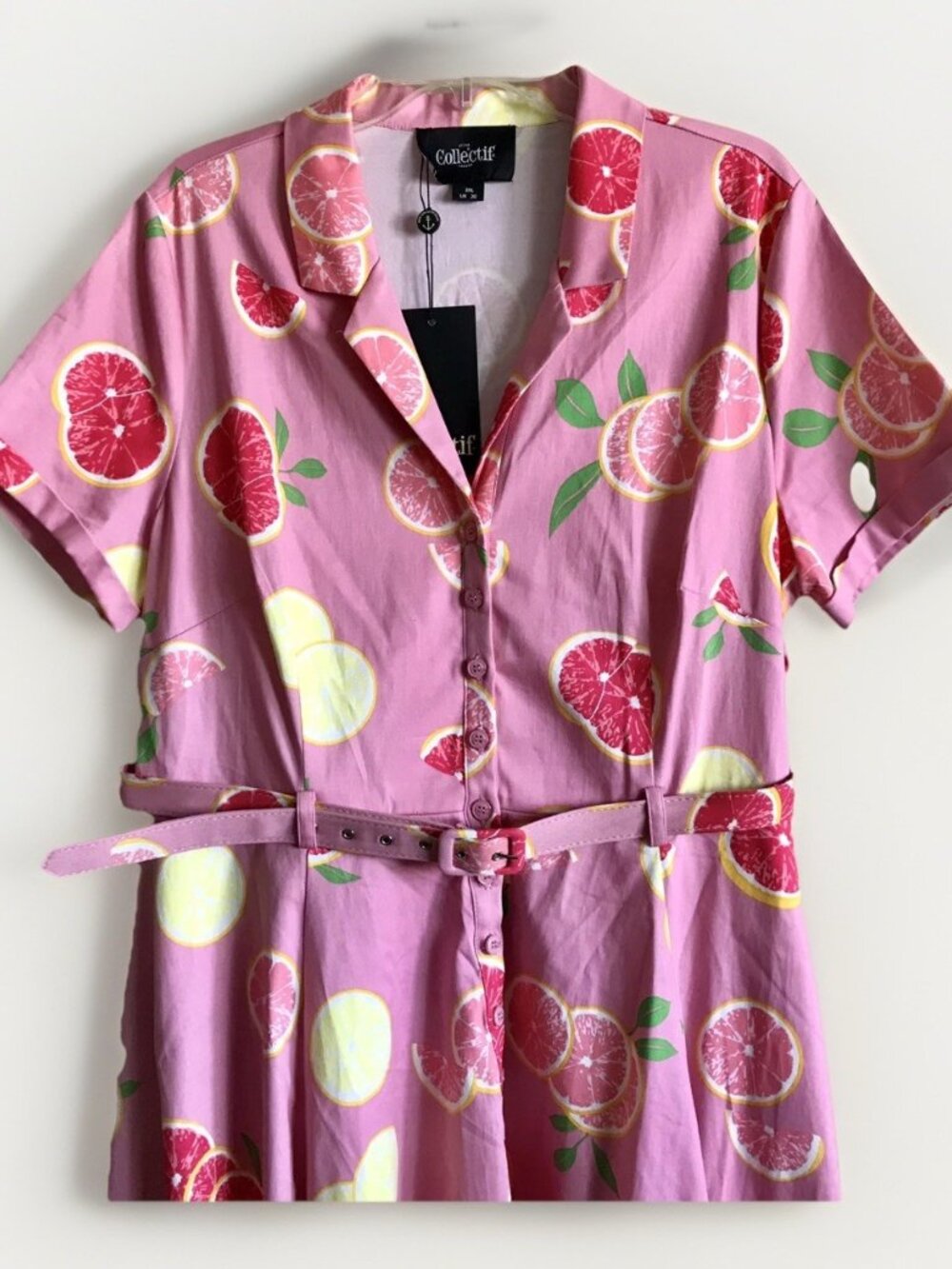 Collectif Caterina Grapefruit Swing Dress Size 3XL - Picture 4 of 9